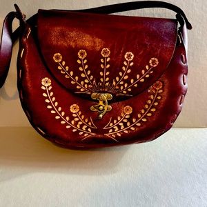 Vintage Paradox Genuine Leather Tooled Satchel